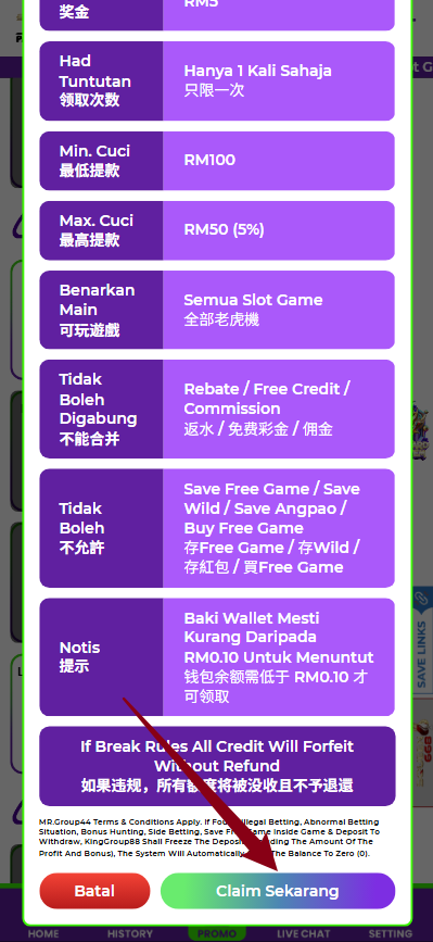 Step 3 - Register at MRGROUP44 Casino - Free Credit Slot - Part 2