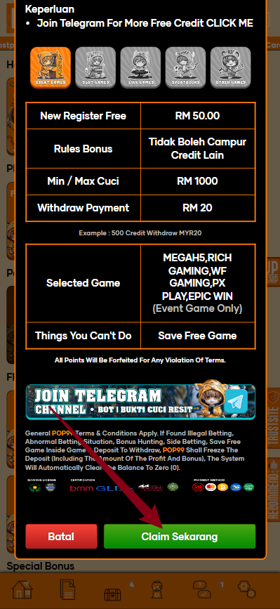 Step 3 - Register at POP99 Casino - Part 2