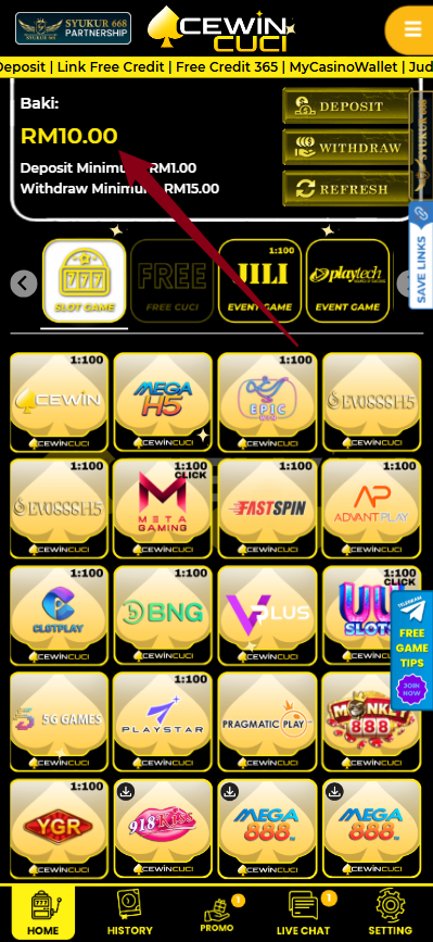 Step 4 - Register at AcewinCuci Casino - Free Credit 365 - Part 1