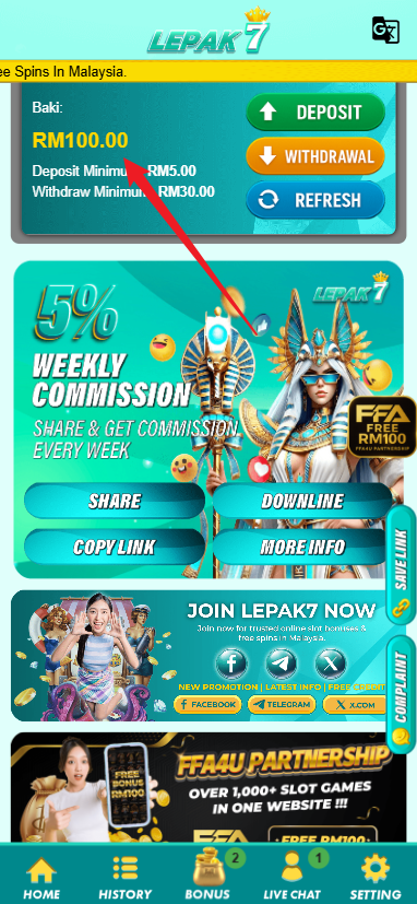 Step 4 - Register at Lepak7 Casino - Part 1