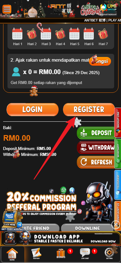 Step 1 - Register at AntBet Casino - Part 1