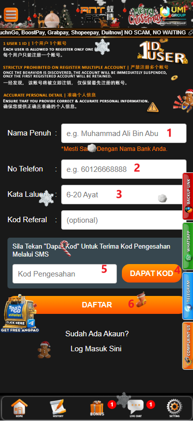 Step 1 - Register at AntBet Casino - Part 2