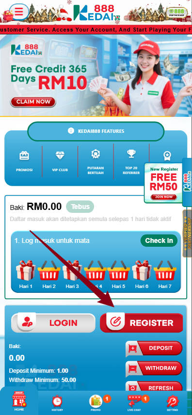 Step 1 - Register at Kedai888 Casino - Part 1