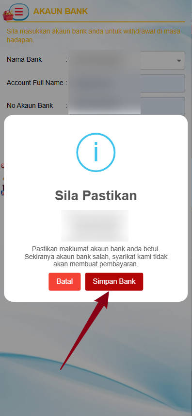 Step 2 - Register at Kedai888 Casino - Part 2