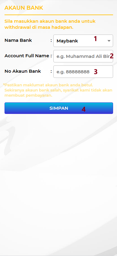 Step 2 - Register at Terbang777 Casino - Part 1