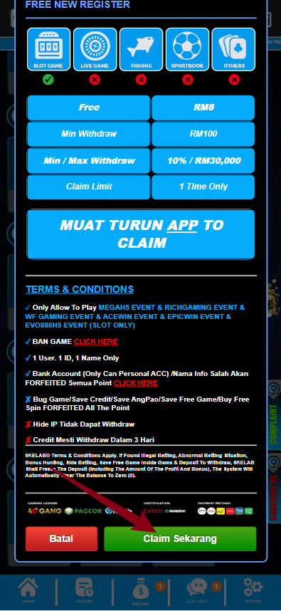 Step 3 - Register at 9kelab Casino - Free Credit Slot - Part 2