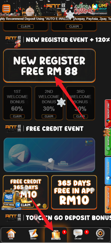 Step 3 - Register at AntBet Casino - Free Credit Slot - Part 1