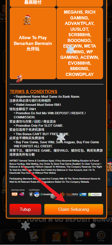 Step 3 - Register at AntBet Casino - Free Credit Slot - Part 2