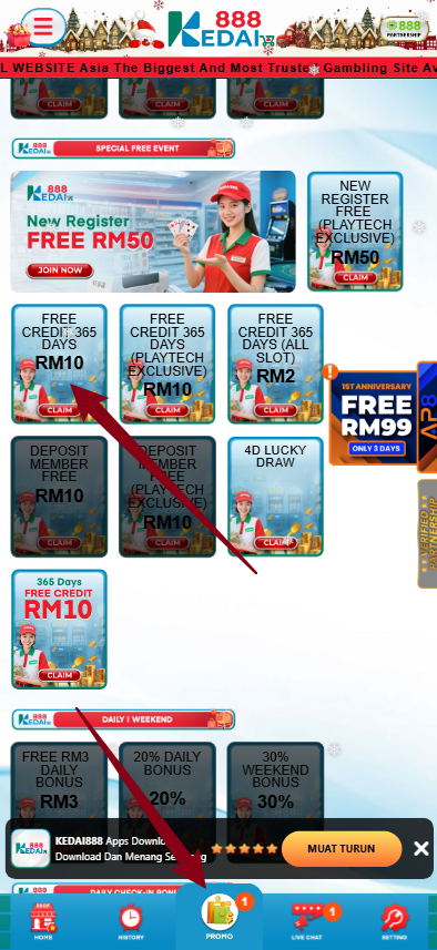 Step 3 - Register at Kedai888 Casino - Free Credit 365 - Part 1