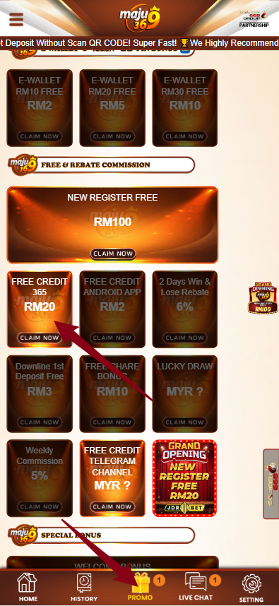 Step 3 - Register at Maju369 Casino - Free Credit 365 - Part 1
