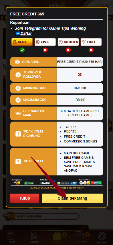 Step 3 - Register at Maju369 Casino - Free Credit 365 - Part 2