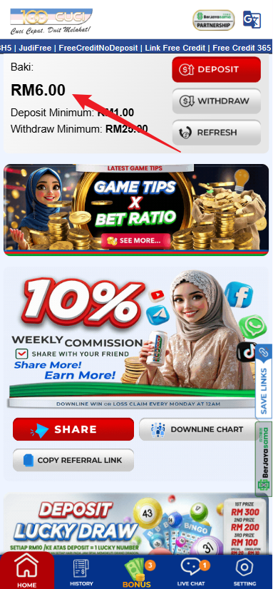 Step 4 - Register at 100Cuci Casino - Free Credit Slot - Part 1