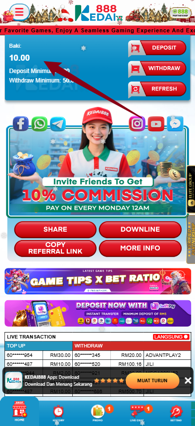 Step 4 - Register at Kedai888 Casino - Free Credit 365 - Part 1