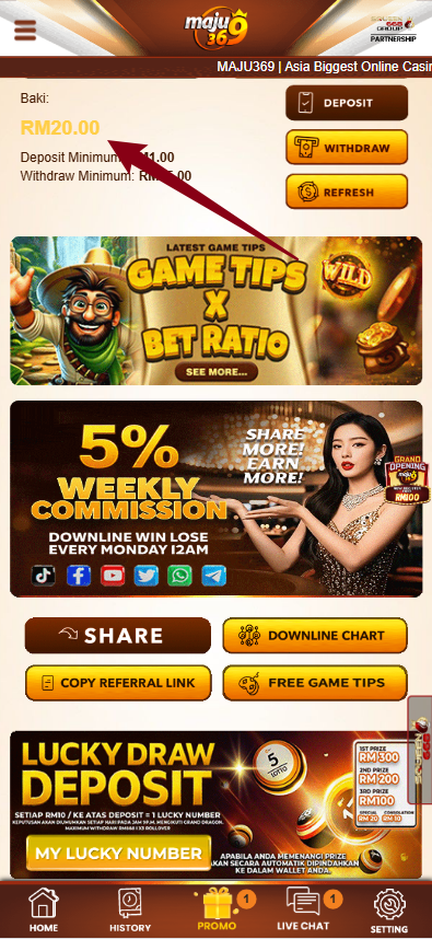 Step 4 - Register at Maju369 Casino - Free Credit 365 - Part 1
